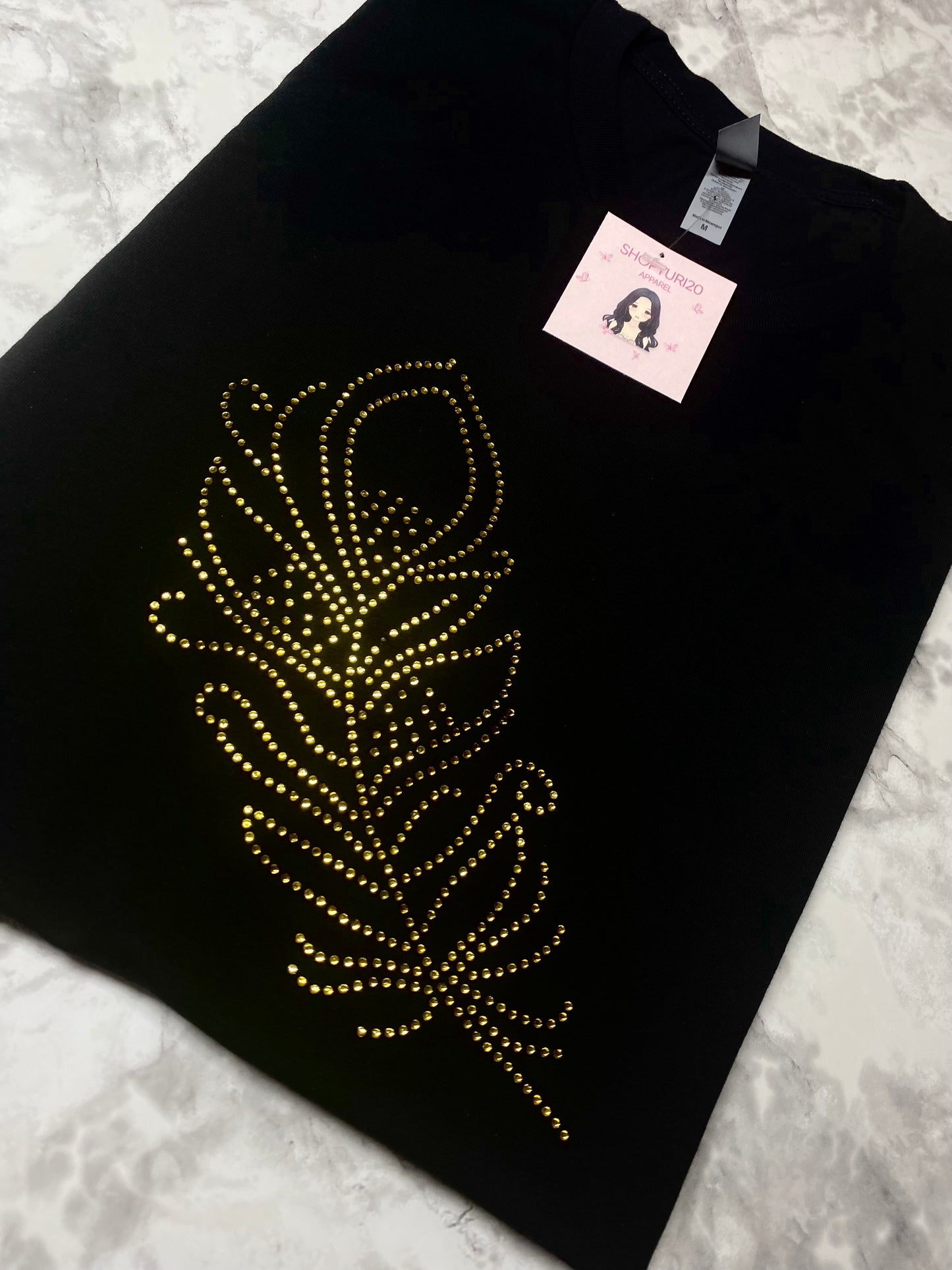 Feather Rhinestone tee