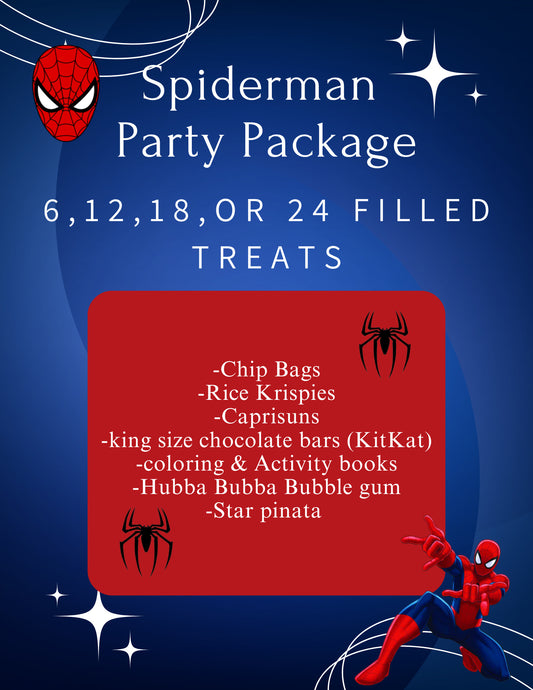 Spiderman Party Package FILLED (made to order)