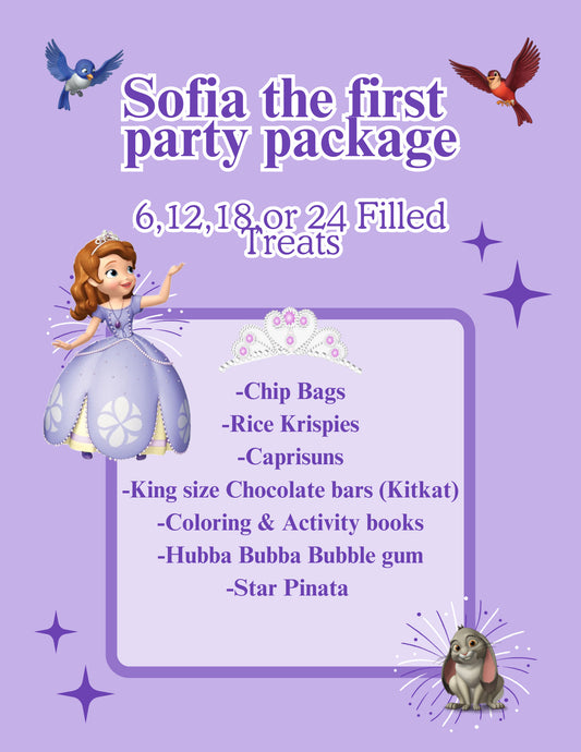 Sofia the first party Package FILLED (made to order)